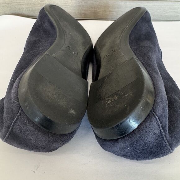 AGL Attilio Giusti Leombruni Navy Blue Suede Moc Loafers Women EU 41 US 10 Stud - Picture 12 of 13